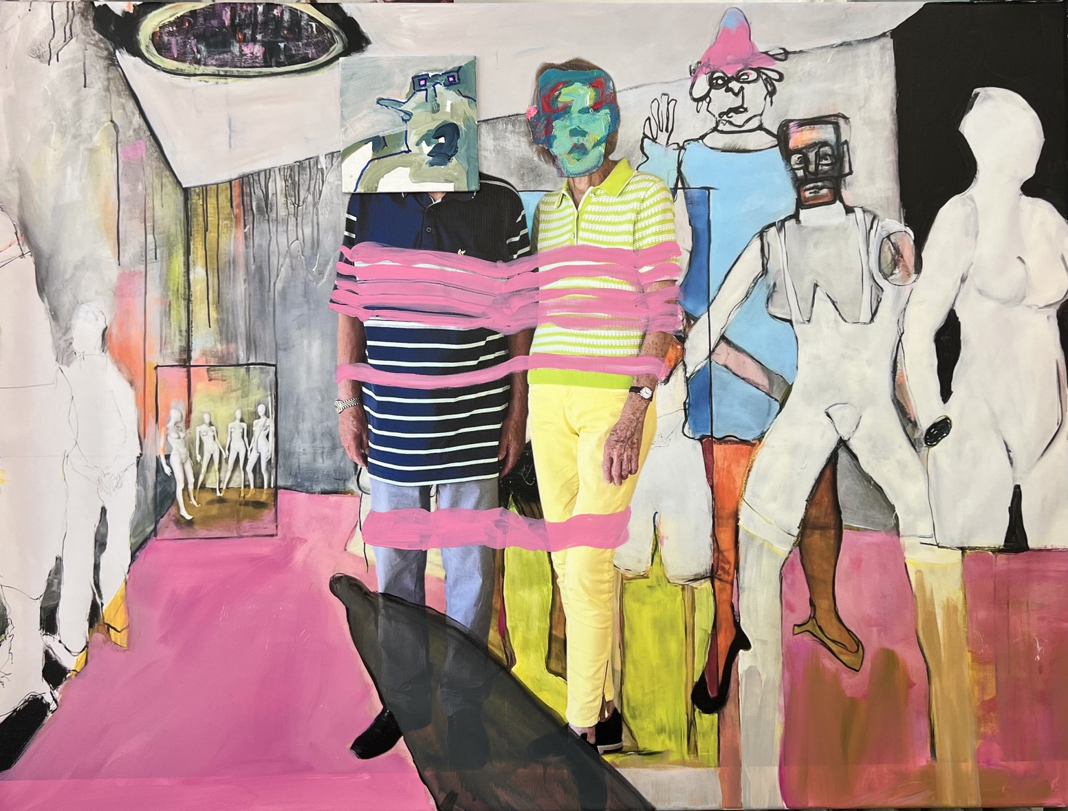 Aus der Serie Figurenzimmer der Künstlerin Anne Claire Schroeder-Rose ist hier das Bild das unsichtbare Band zu sehen