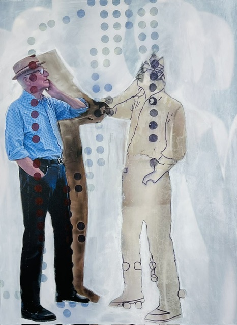 Der stille Denk-Mal, Mischtechnik auf Leinwand, 80 x 60, 2025