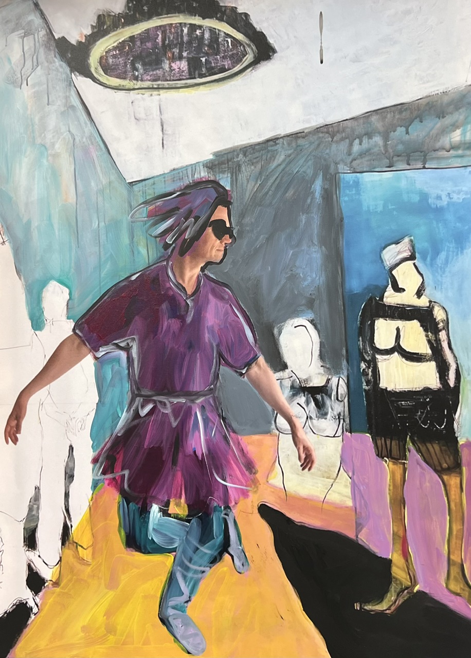Der anmutige Tänzer, Mischtechnik auf Leinwand 80 x 60 cm, 2025