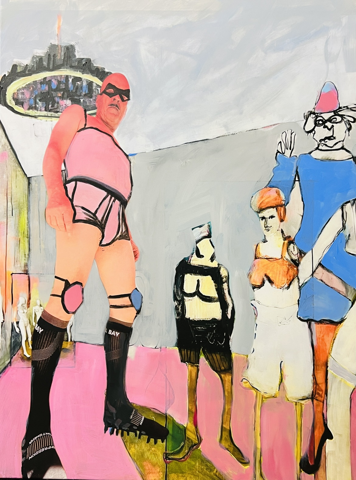 Der unerkannte Spieler, ein Bild in Mischtechnik auf Leinwand, 80 x 60 cm
